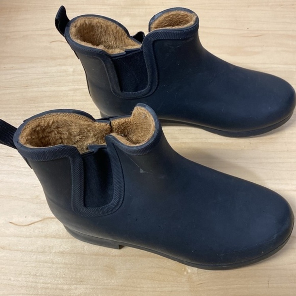 Chooka fur lined black rubber rain booties women’s Size 10 - Picture 3 of 7